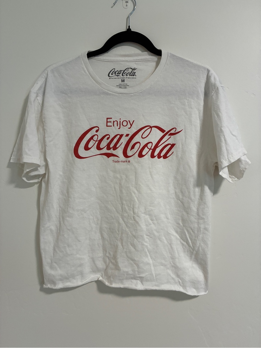 Coca Cola White Tee with Red Logo Script